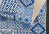 Waschbarer Küchenteppich Blau mit Mosaik Muster